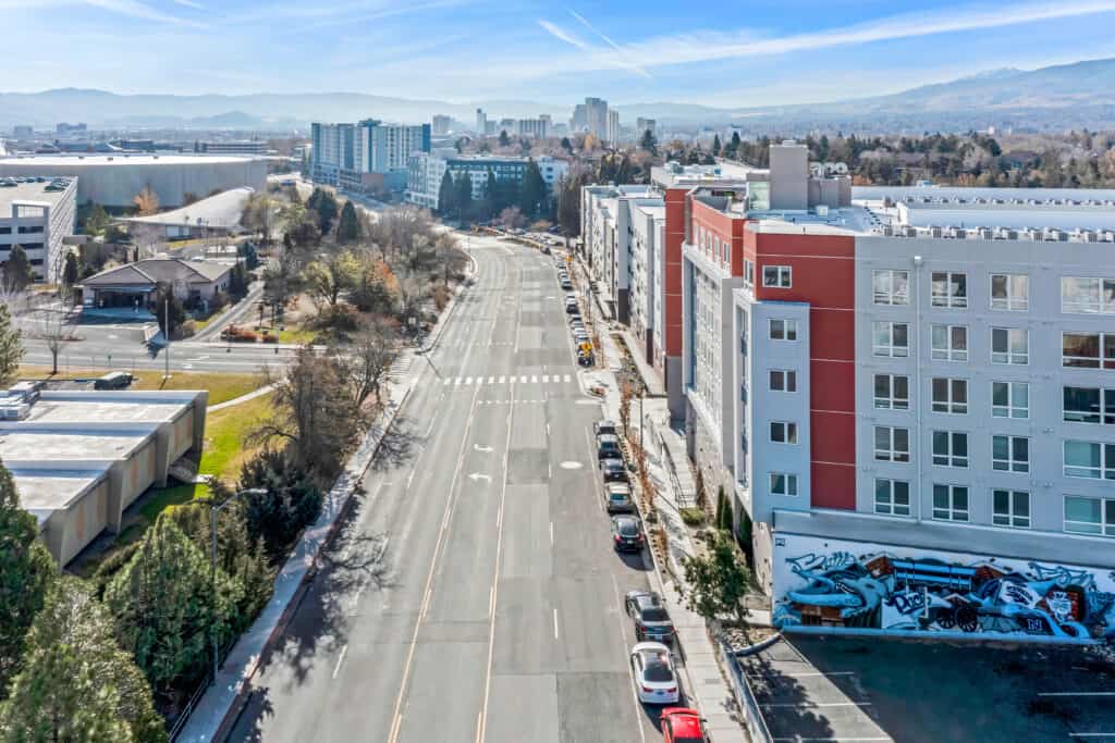 Aerial Photo of Uncommon Student Housing in Reno Nevada near Lawlor Event Center